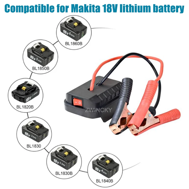 Portable Car Battery Jump Starter With Dual USB Port For Makita 18V Li-ion Battery, Car Emergency Igniter Booster Cable Adapter