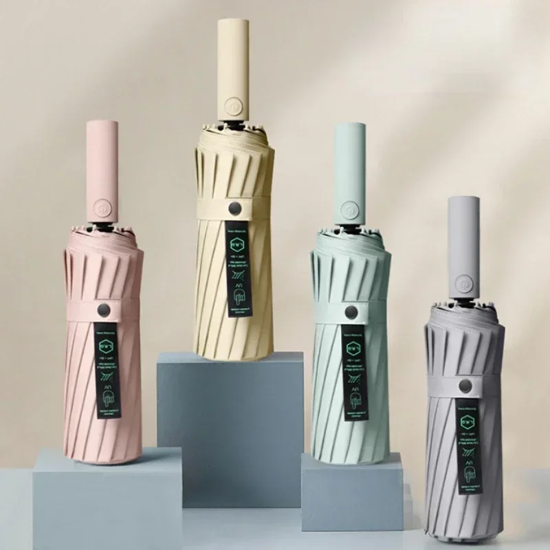 

Reinforced 10/ 16 Bone Automatic Folding Umbrella Windproof Strong Waterproof UV Sunproof Wind and Water Resistant Umbrellas Men