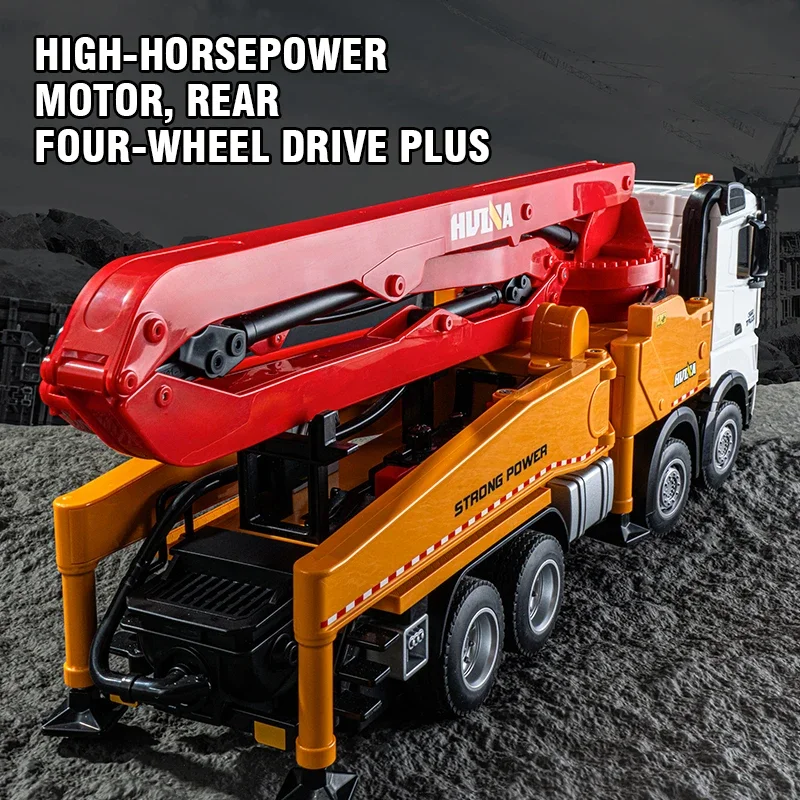 Huina 1381 camion pompe à ciment Rc 1:18 voiture Rc 11Ch pulvérisation d'eau 2.4G télécommande véhicule d'ingénierie de Construction jouet modèle enfants