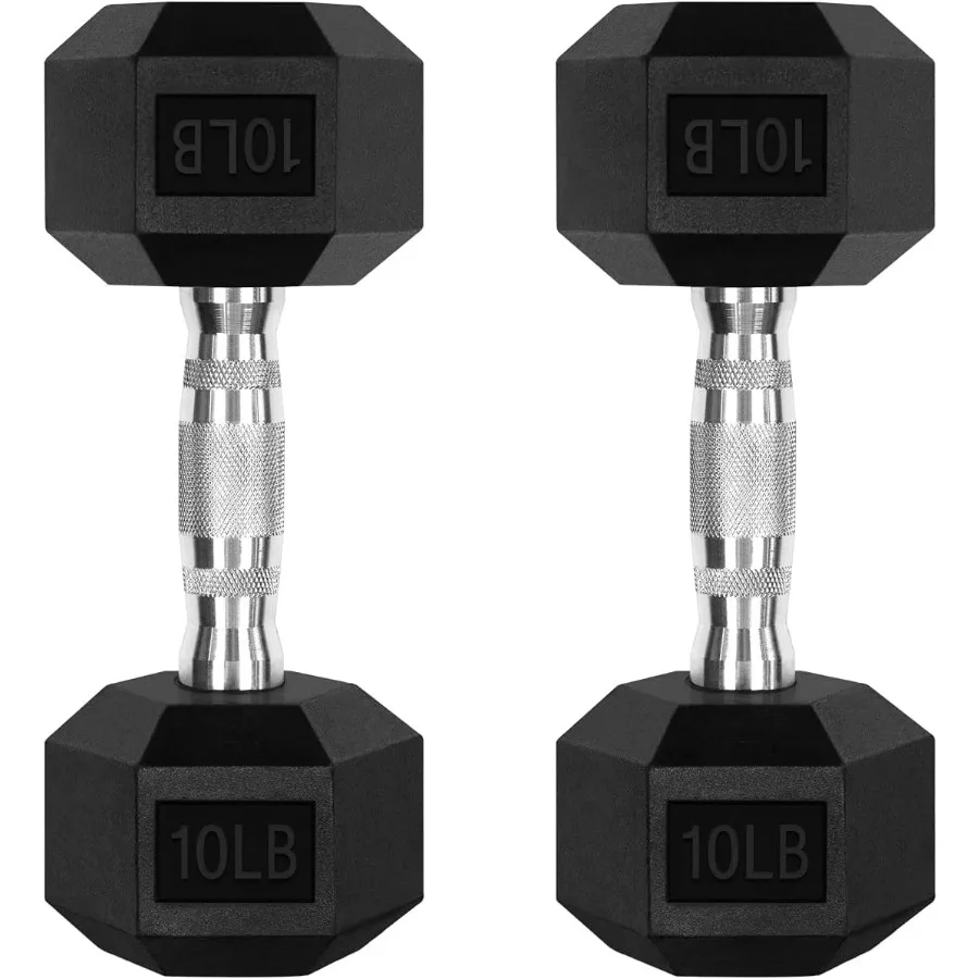 

Наборы шестигранных гантелей в резиновом корпусе 2 х 10 фунтов с дополнительной стойкой для домашнего спортзала, ручные гири с покрытием для силовых тренировок, тренировок