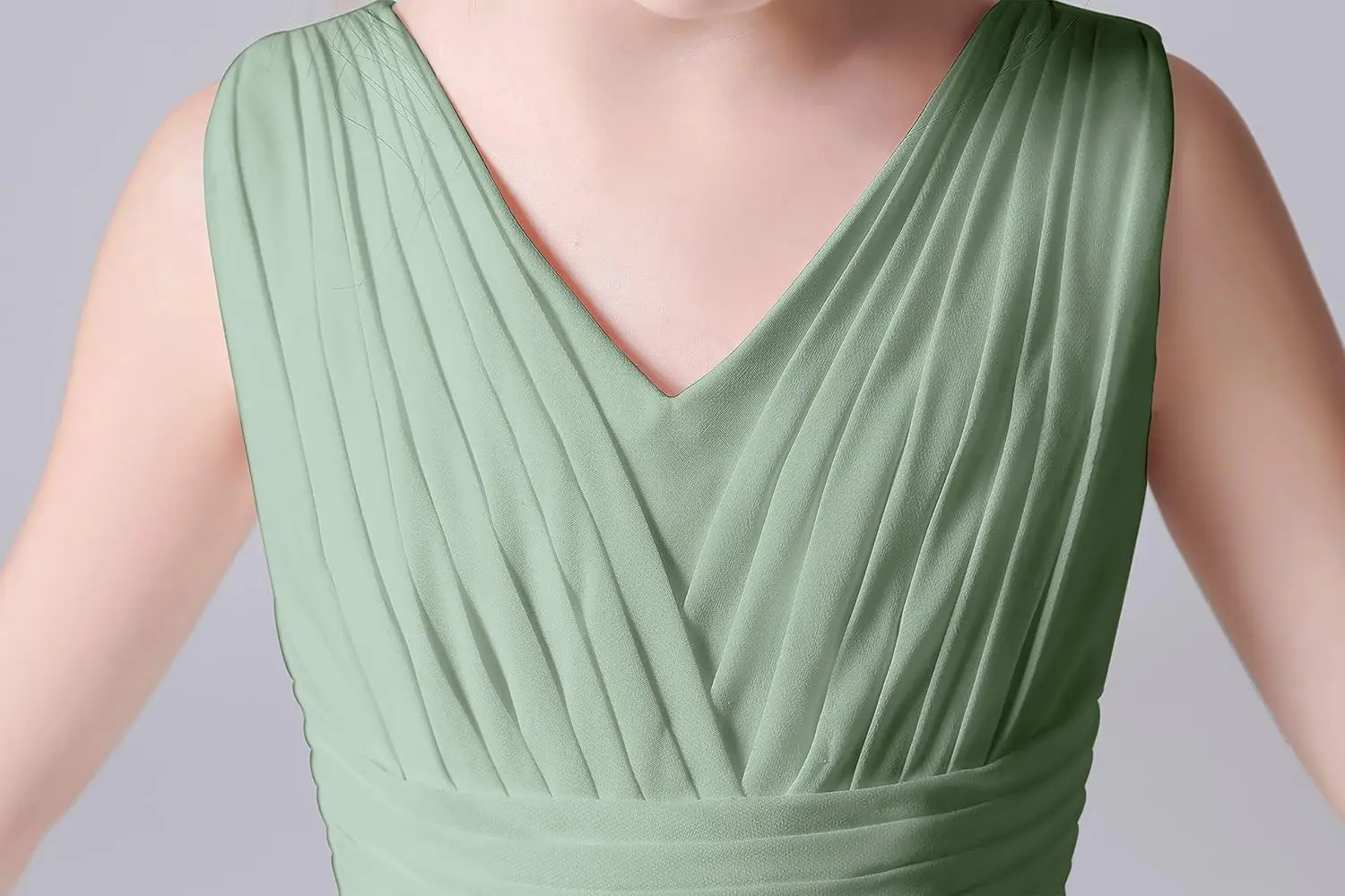 ชุดเดรสเด็กผู้หญิง ชุดเดรสยาวผ้าชีฟองสำหรับงานแต่งงาน ชุดเพื่อนเจ้าสาวรุ่นจูเนียร์ ชุดเดรสแขนกุดสำหรับเด็กผู้หญิง