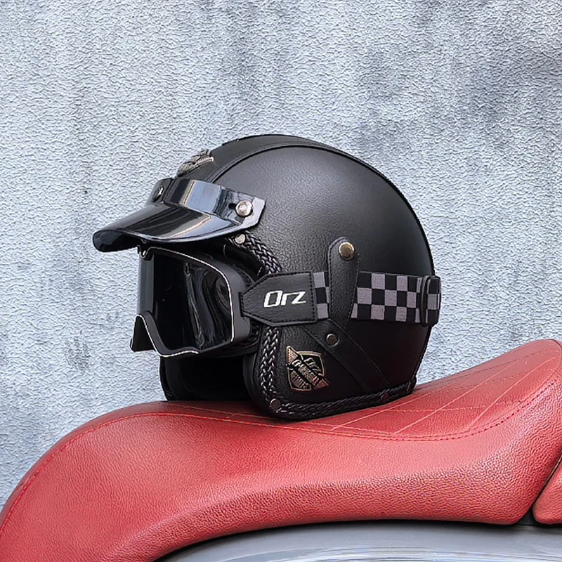 dot vintage style motorcycle helmets Daytona Retro Full Face Helmet: - Racer Moisture Wicking Fabric Keeps Your Head Cooler And More Comfortable Daytona Retro Full Face Motorcycle
