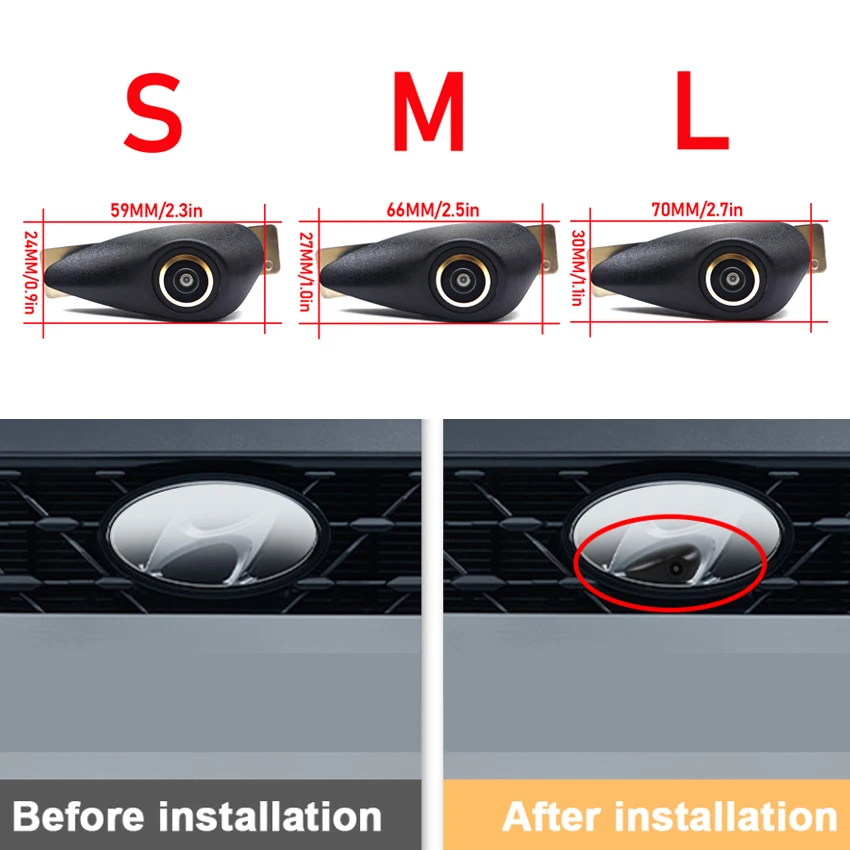 كاميرا الرؤية الأمامية للسيارة AHD 1080P لسيارة Hyundai IX35 I30 Tucson Accent I40 Santa Fe Dm H1 Terracan HB20 Terracan Starex I20 IX55