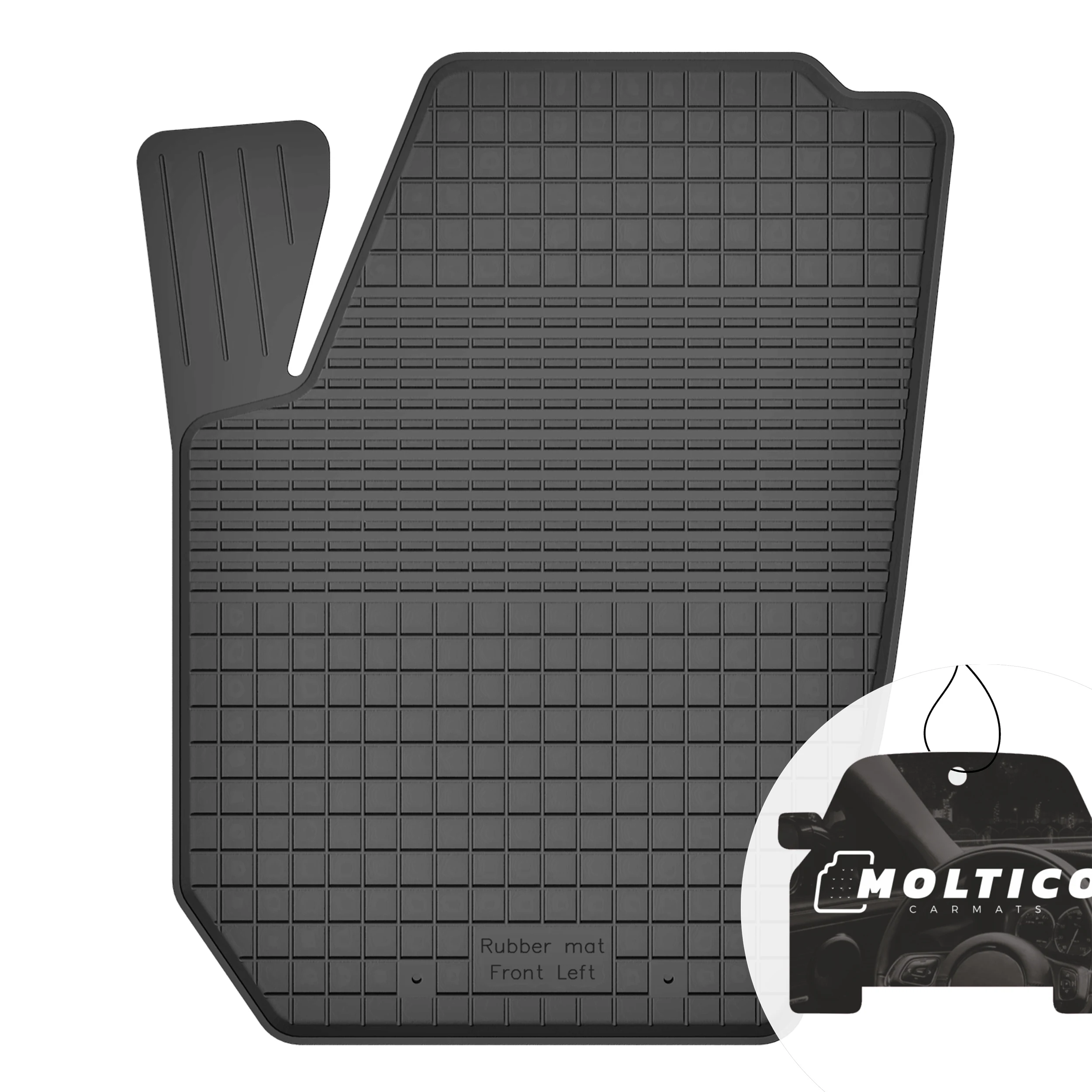 Rubberen vloermat voor de Volkswagen Polo V, modeljaar 2009-2017, inclusief rand.