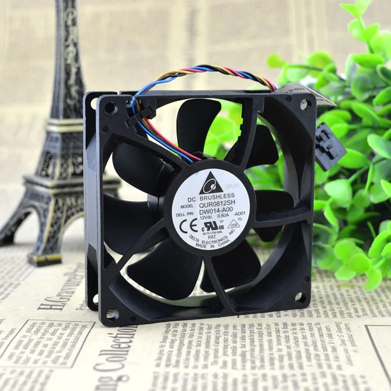 مروحة تبريد وحدة المعالجة المركزية لأجهزة دلتا ، مروحة تبريد ، تنظيم السرعة ، مبرد مبرد ، QUR0812SH ، 8 ، 12 فولت ، 0.5A ، PWM ، 80x80x25 ، جديدة
