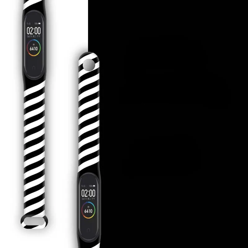 ل Mi الفرقة 7 6 5 4 3 حزام سيليكون الطباعة نمط حزام ل Xiaomi Mi الفرقة 3 4 5 6 7 سوار ذكي استبدال معصمه