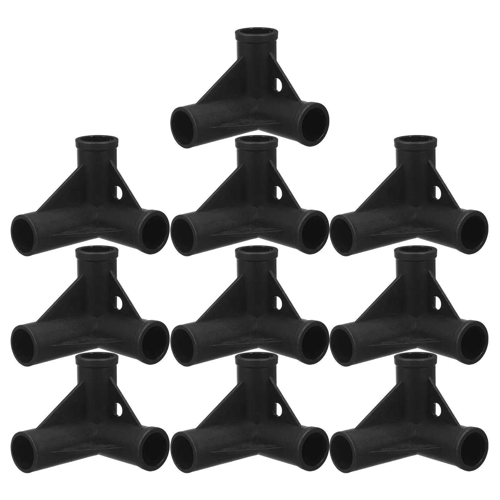 10Pcs Plastic 3-Way Frame Corner Connector DIY Furniture Tent Pole Joint Replacement for Portable Closet Racks White Id19mm