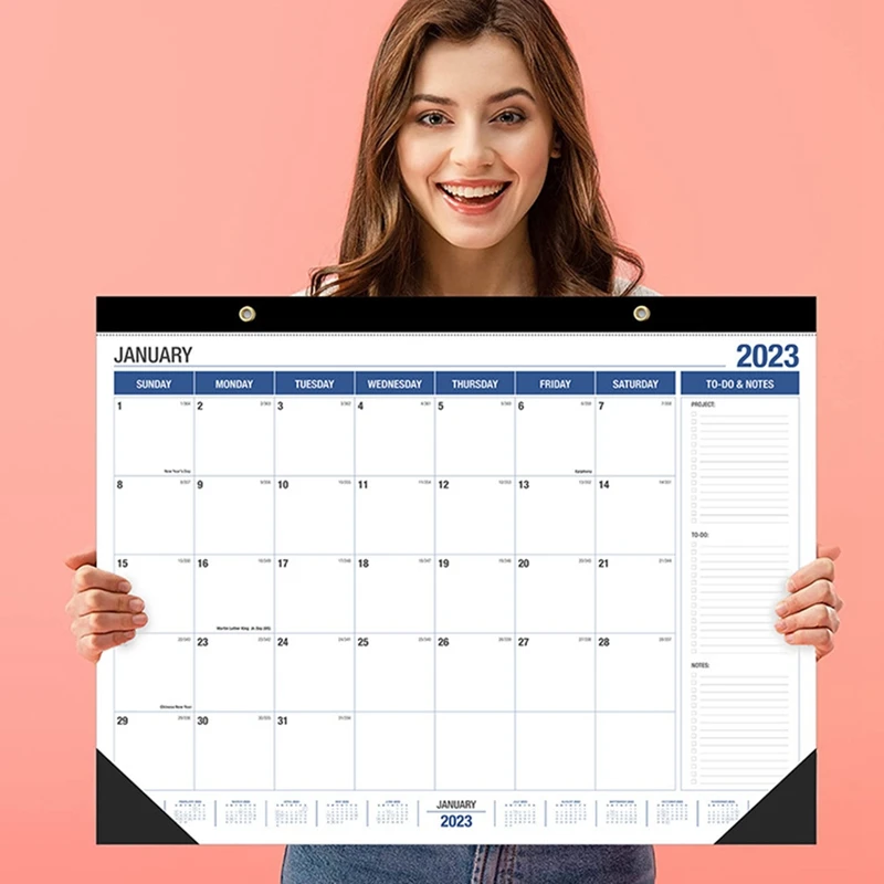 1 Pcs 2023 Desk Calendar Paper -18 Months Desktop Calendar 17 X 22 Inches Monthly Calendar From Jan. 2023 To June 2024 For Home