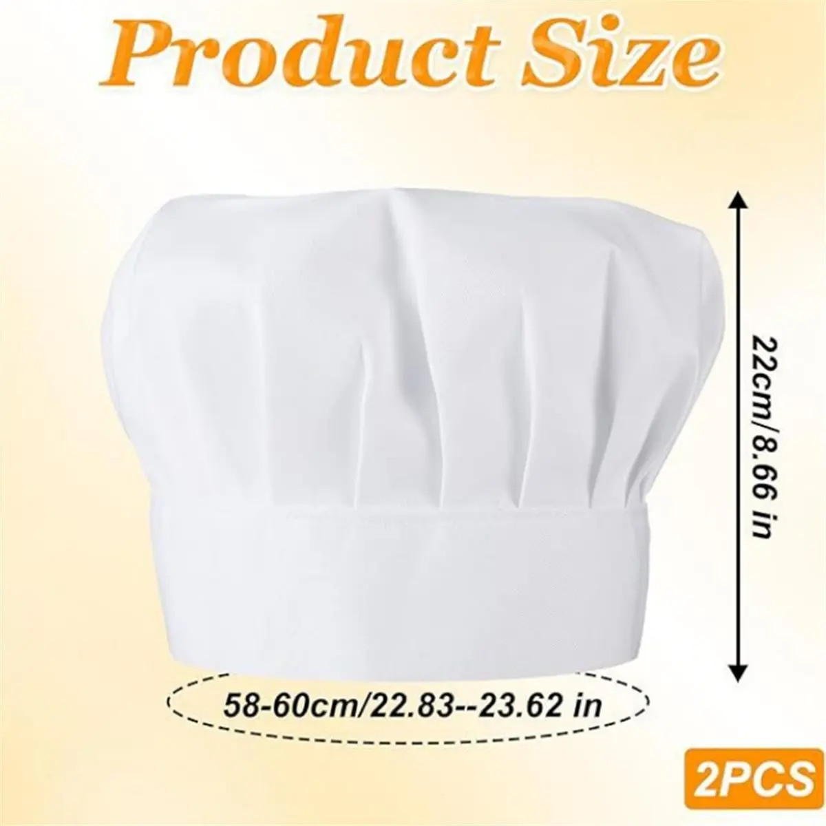 2pcs Professional Chef Hats,Adjustable Chef Hat ,Elastic Cotton Chef Hat Kitchen Cooking Hats Cap Party Baking
