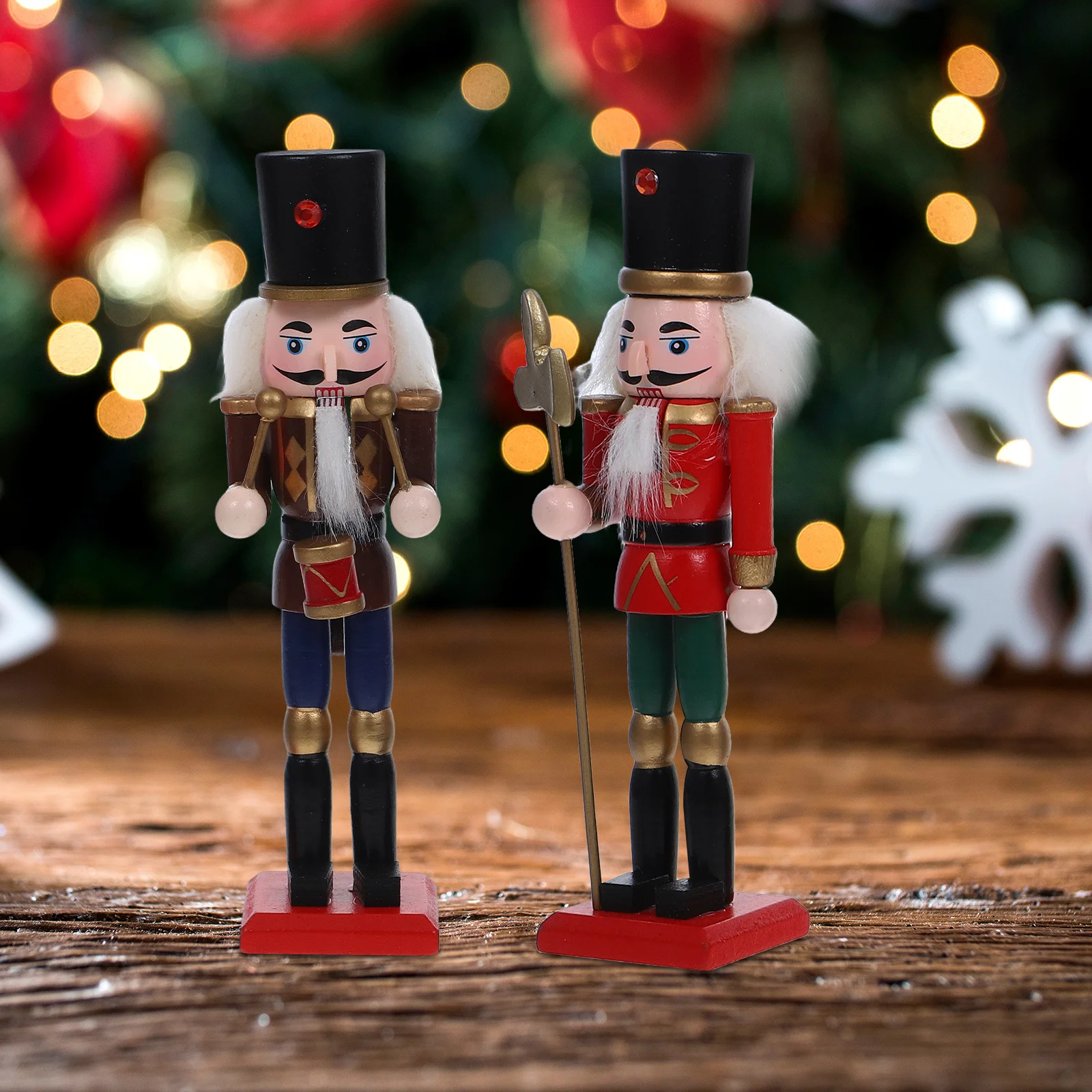 

4Pcs Small Nutcracker Christmas Decor Wooden Nutcracker Soldiers Desktop Holiday Table Decoration Nutcrackers Unique Nutcrackers