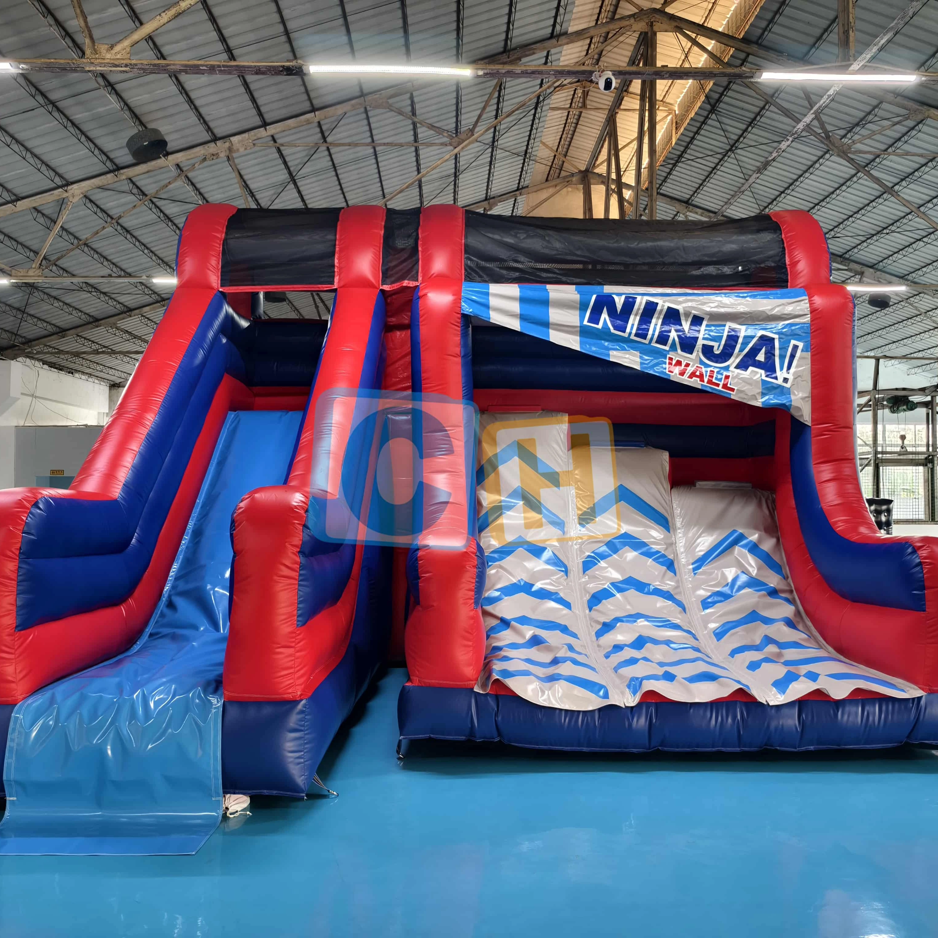

New Arrival Inflatable Space Jump Dry Slide For Outdoor Use Adult Inflatable Blue Slide With Climbing