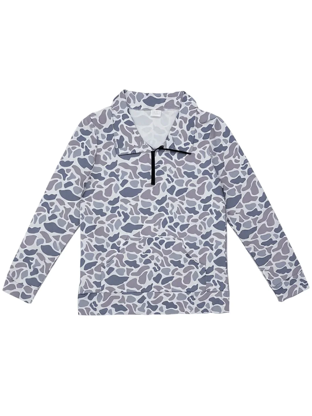 Camicia mimetica con mezza zip Camicia corta Felpa da donna a maniche lunghe Top carino