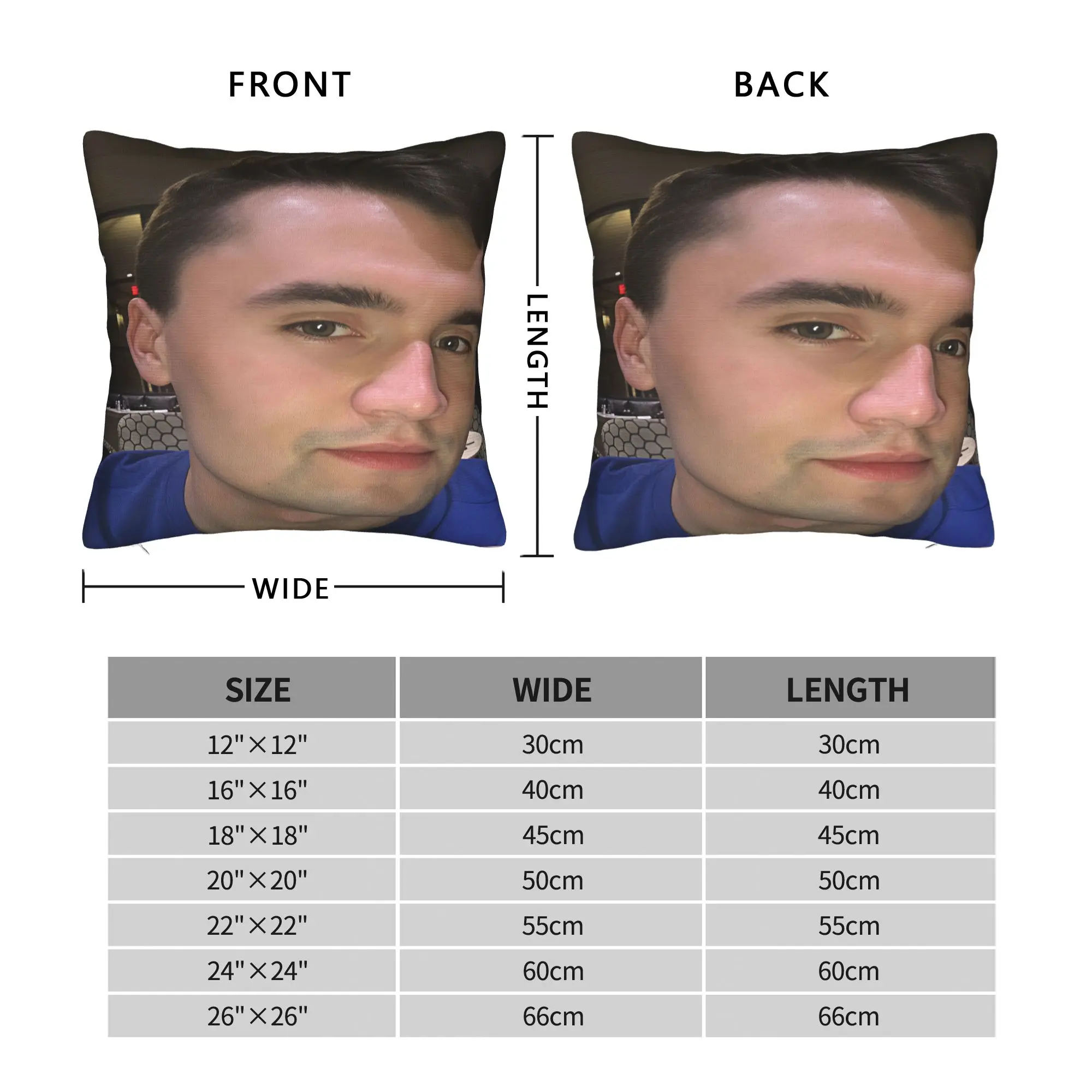 Pillow Cover Charlie Kirk Blue Shirt Night  Fashion Pillow Case For Sofa Home Decor Pillowcases