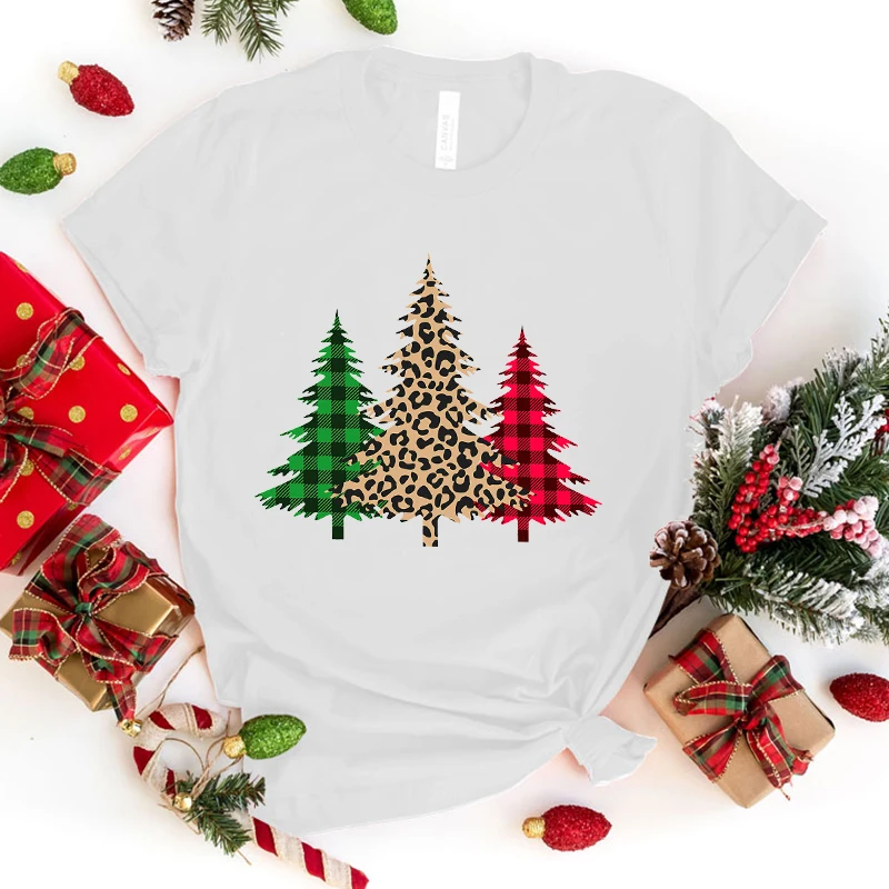 

Christmas Tree T Shirt Women Casual Personality Round Neck Short Sleeve Fashion T Shirt 10 Colors Plus Size Xxs-4Xl