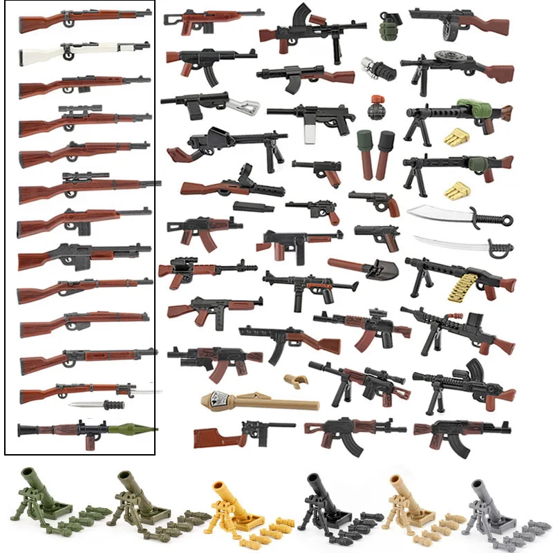 MOC Military Weapons Equipment Building Blocks City SWAT Guns Pistol 98K Figures Accessories Special Forces Bricks Kids Toys