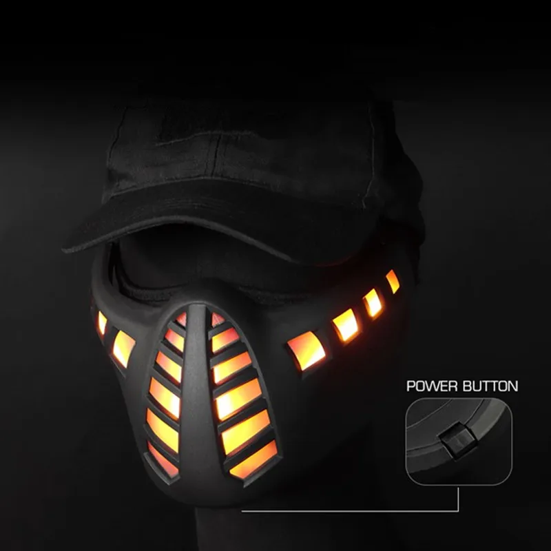 Cyberpunk LED Mask Ride Helmet with Light Mask Cosplay Halloween Gift
