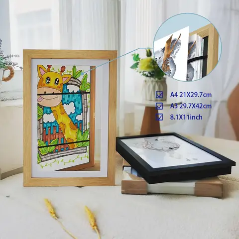 Children Art Frames Magnetic A3 A4 Changeable Kids Frametory for Photo Drawing Paintings Pictures Display Storing Photo Frame
