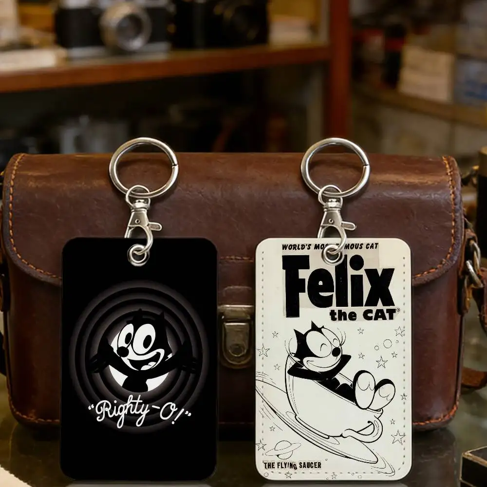F-Felix-ES the C-Cat Animation Card Holder Men And Womenn Community Access Card Key Rings Accessories Gift
