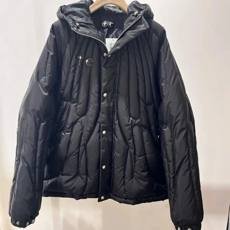 

Обновление реального изображения, высокое качество, оригинальная этикетка THUG CLUB, пальто, теплое зимнее пальто, черный повседневный удобный пуховик