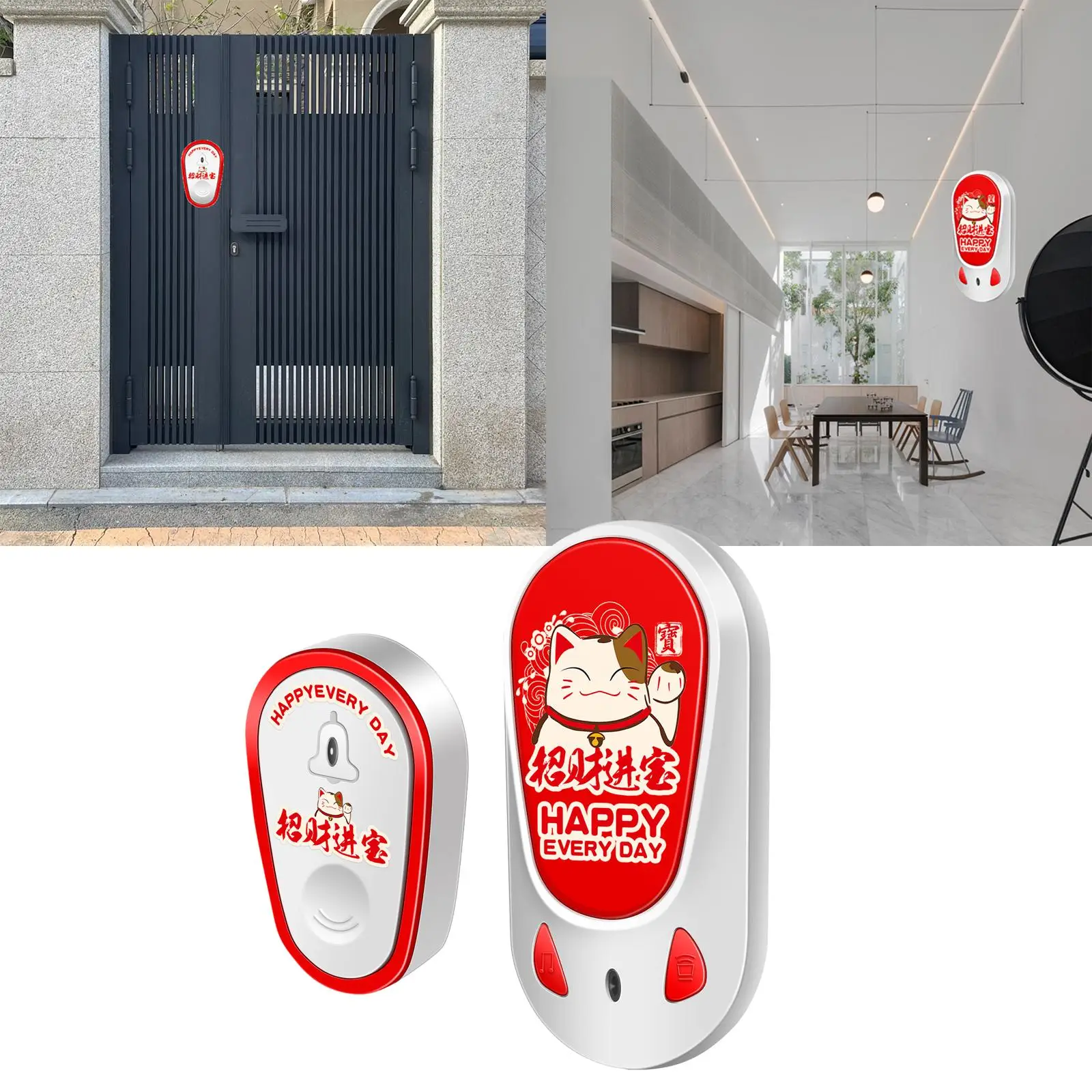 Akku-Türklingel Kompaktes 100m langes Türklingel-Kit für Tür klassen zimmer im Innenbereich