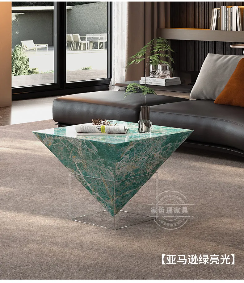 

Art Coffee Premium Living Room New Model High-End Luxury Stone Acrylic Creative Suspended Coffee Table