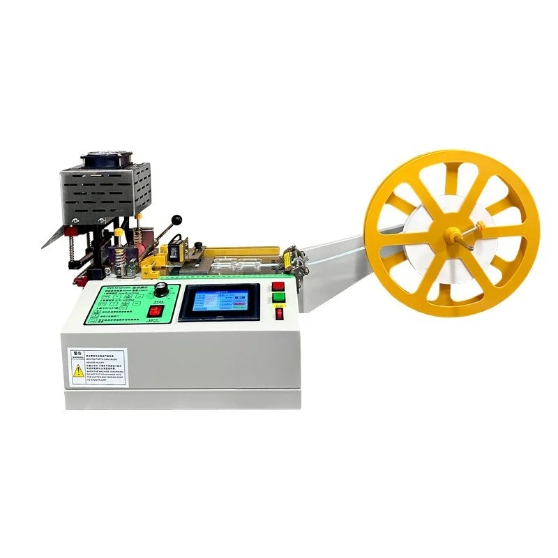 Pneumatic rotary hot and cold tape cutting machine Ribbon Velcro miter leather automatic computer cutting machine