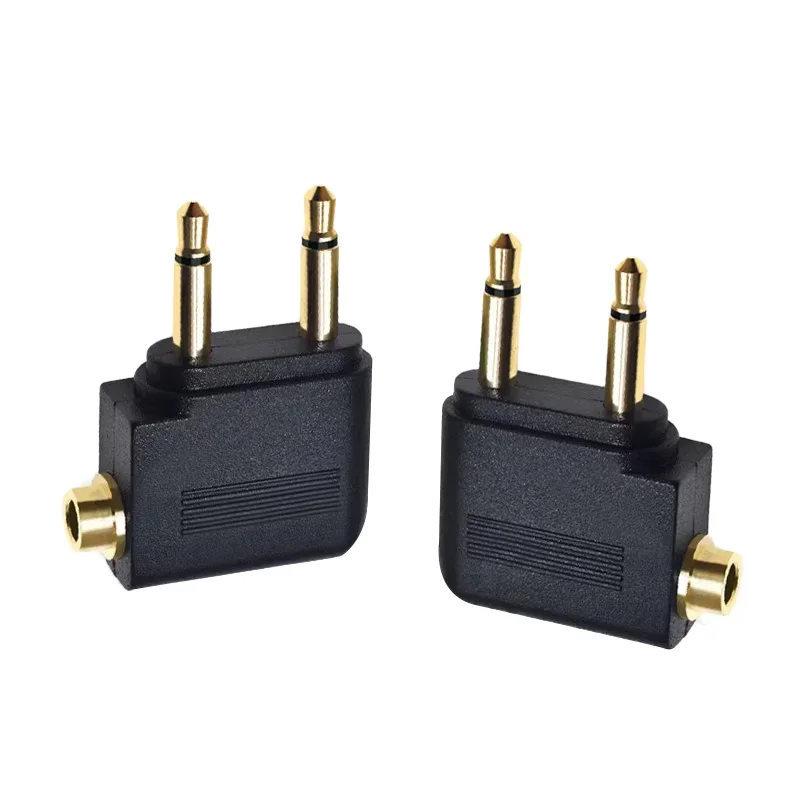 In-Flight Entertainment Adapter Converts Two Airline Mono Sockets To One Standard Stereo Jack for Your Headphones