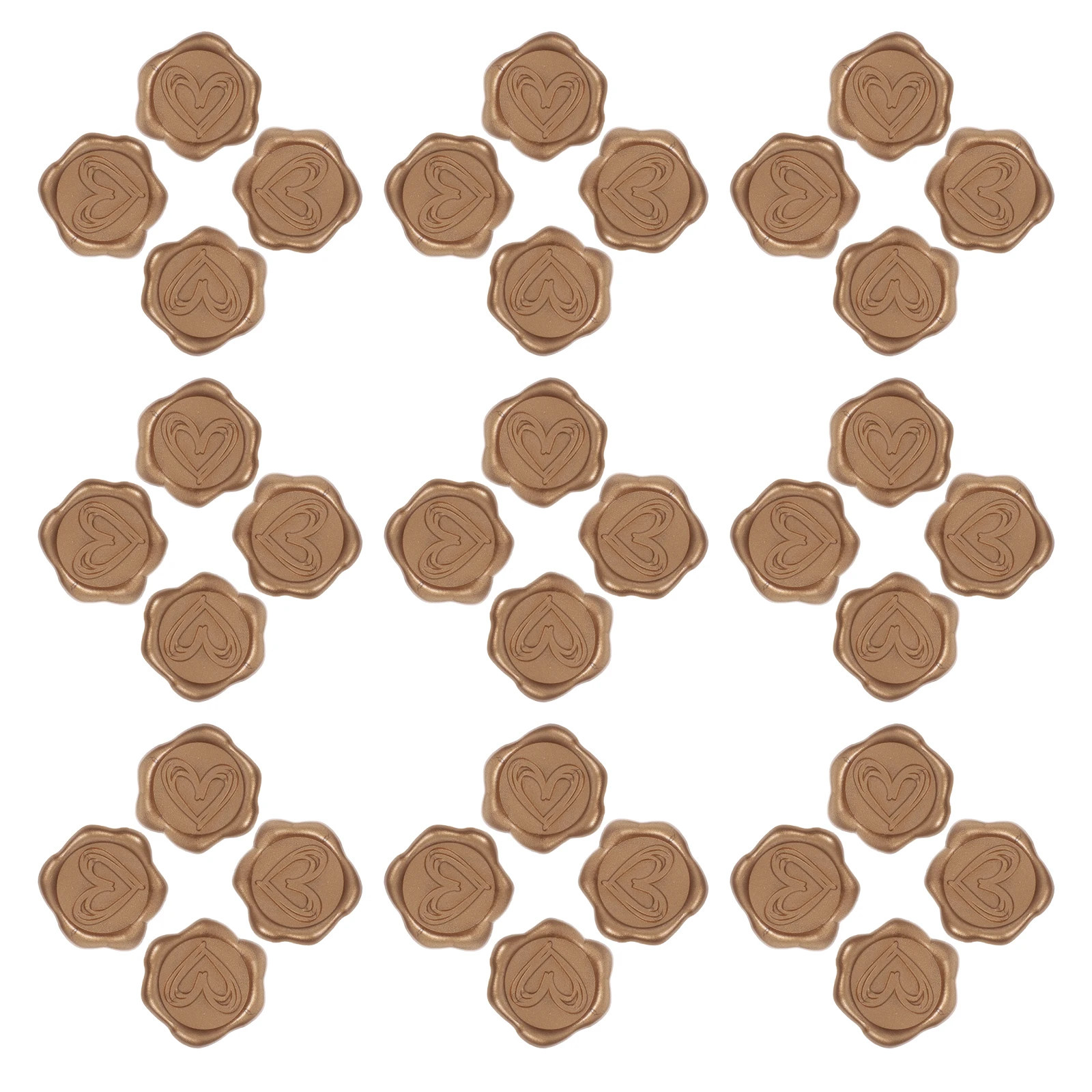 

50pcs Wax Stickers Wax Seals Stickers Heart Shaped Self Adhesive Envelope Sealer Decorative Packaging Box Seal Sticker