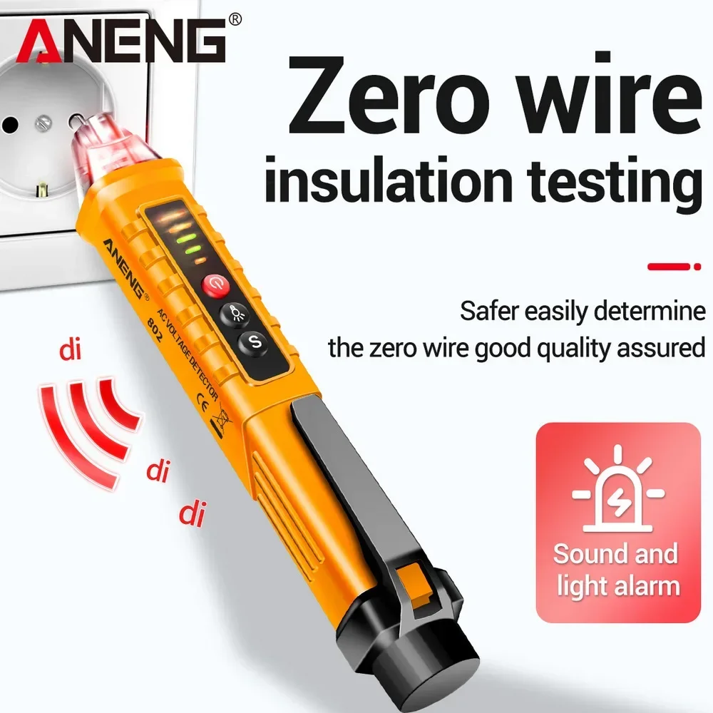 ANENG VD802 Non-Contact  Voltage Tester Pen AC Voltage Meter 12-1000v Sensitivity Pen Style NCV Continuity Detector Tester Tools
