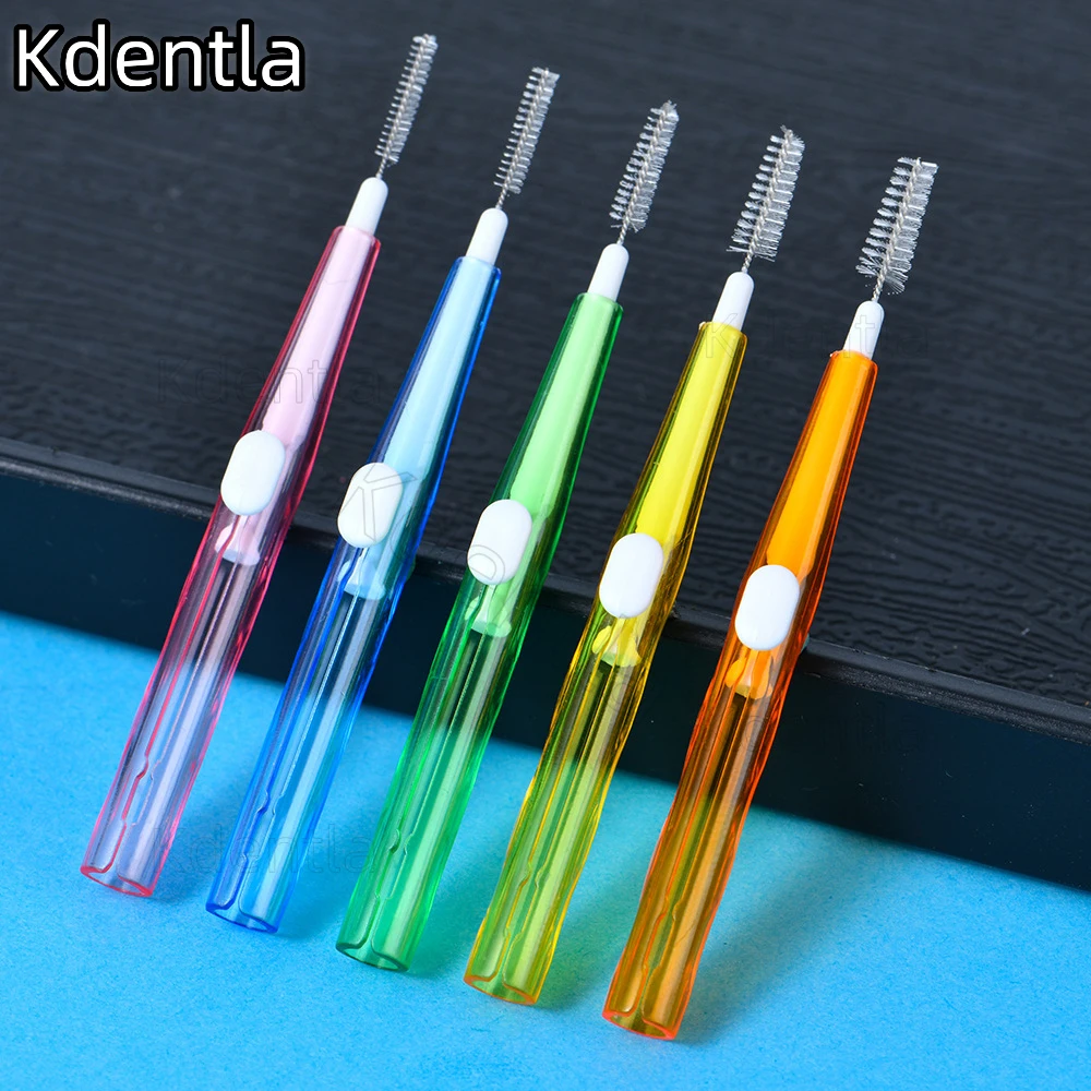 5 x 60pcs/pack Slidable Interdental Brush Orthodontic Toothpicks Clean Between Teeth Silicone Soft Brush Inter Dental Picks