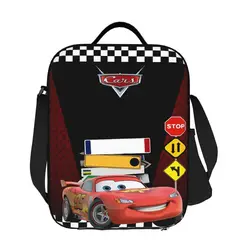 Borsa da pranzo isolata Lightning McQueen Racer personalizzata per le donne Cartoon Cars Thermal Cooler Lunch Box Office Work School