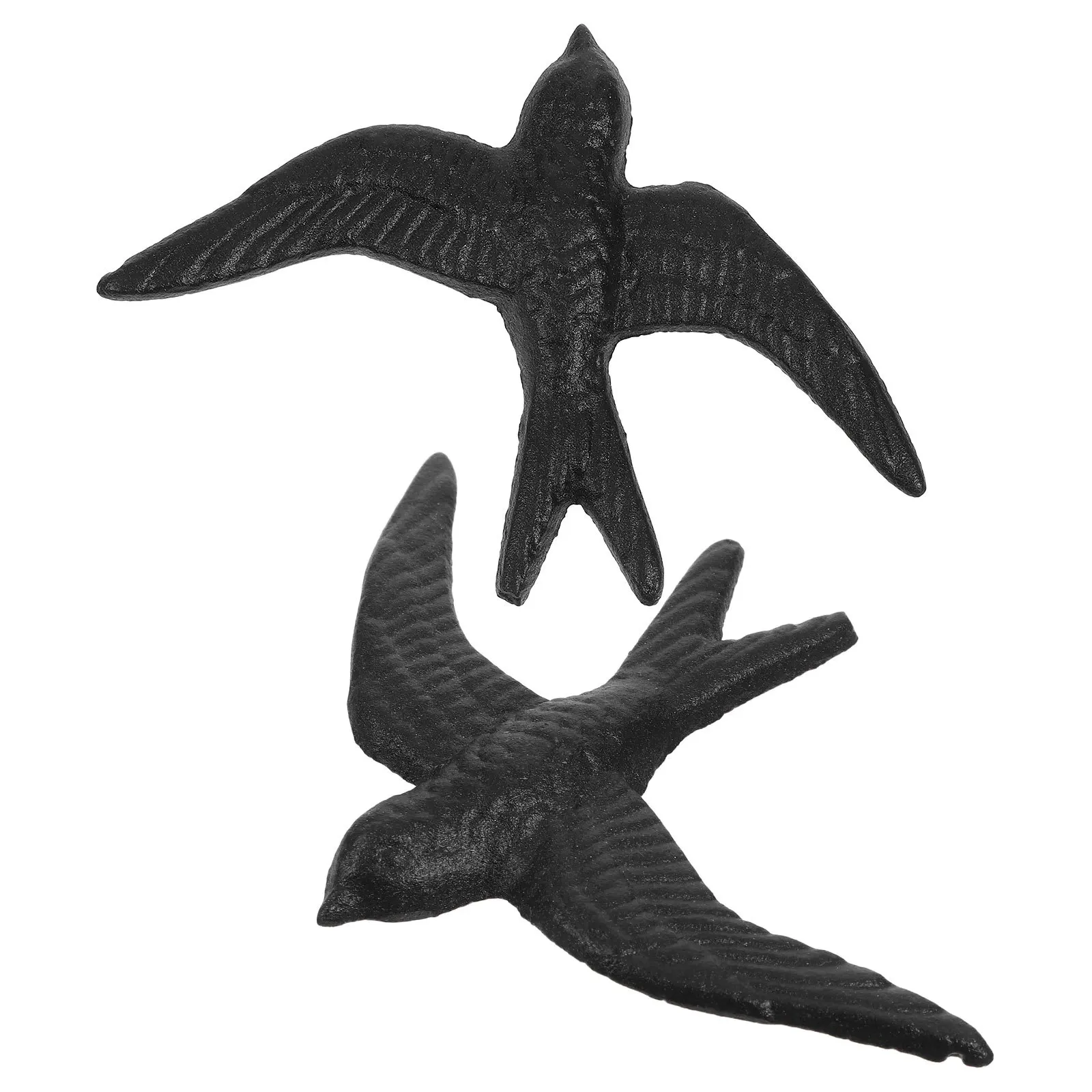 

2pcs Cast Wall Decor: Vintage Metal Swallow Sculptures For Living Room Bedroom Garden Easy Hanging 3D Wall Art