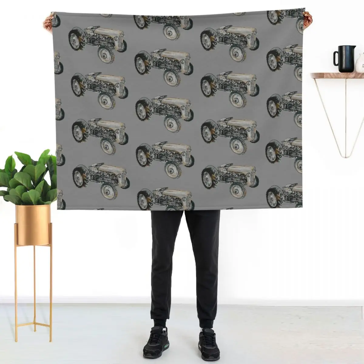 Painting of Ferguson Tractor Throw Blanket All Season Lightweight Soft Blanket for Bed