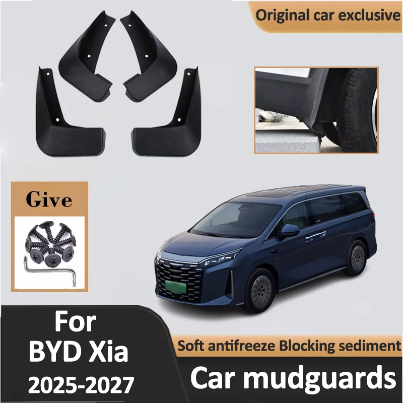 

4pcs Car Mud Flaps For BYD Xia 2025 2026 2027 BYD Auto Mudflaps Fender Mudguard Front Rear Splash Guard Tools Cars Accessories