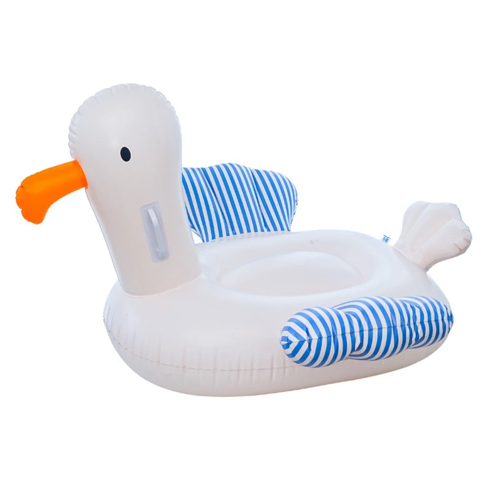 

1Pc Cute Seagull Inflatable Float, thick eco-friendly PVC kids swimming ride-on ring, trendy summer water play gift