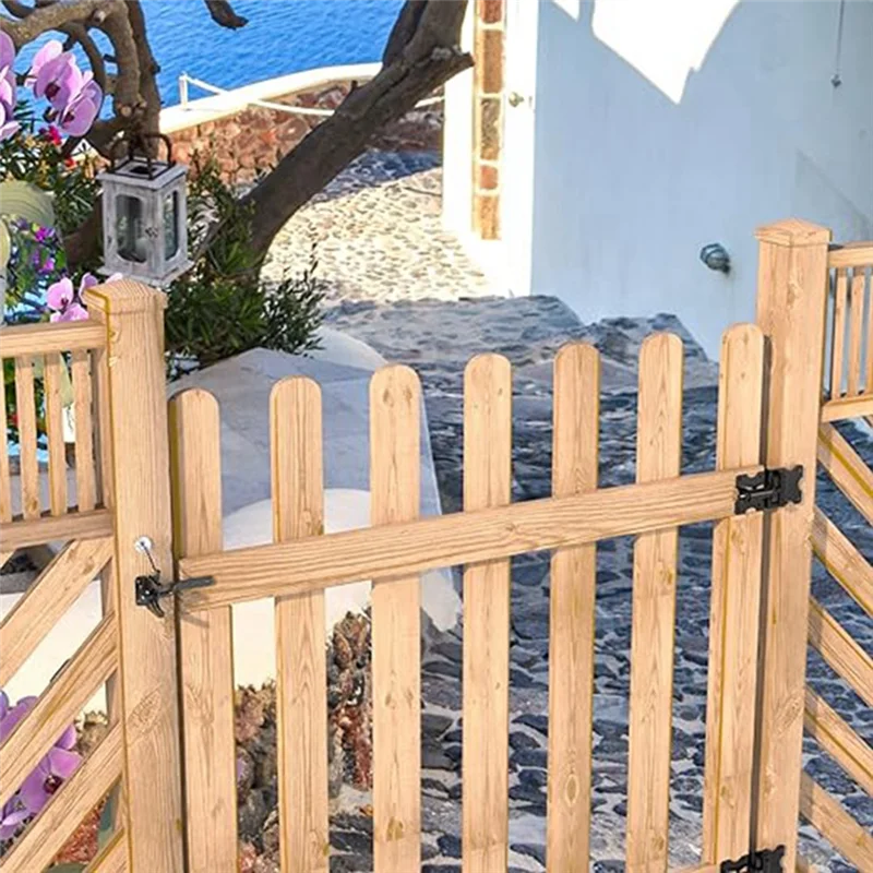 4 SZTUK zatrzask do drzwi ze ściągaczem sprężynowym, zamek do drzwi ogrodzeniowych, mały zamek do ogrodzenia z liną, odpowiedni do bram ogrodzeniowych, łatwy w użyciu