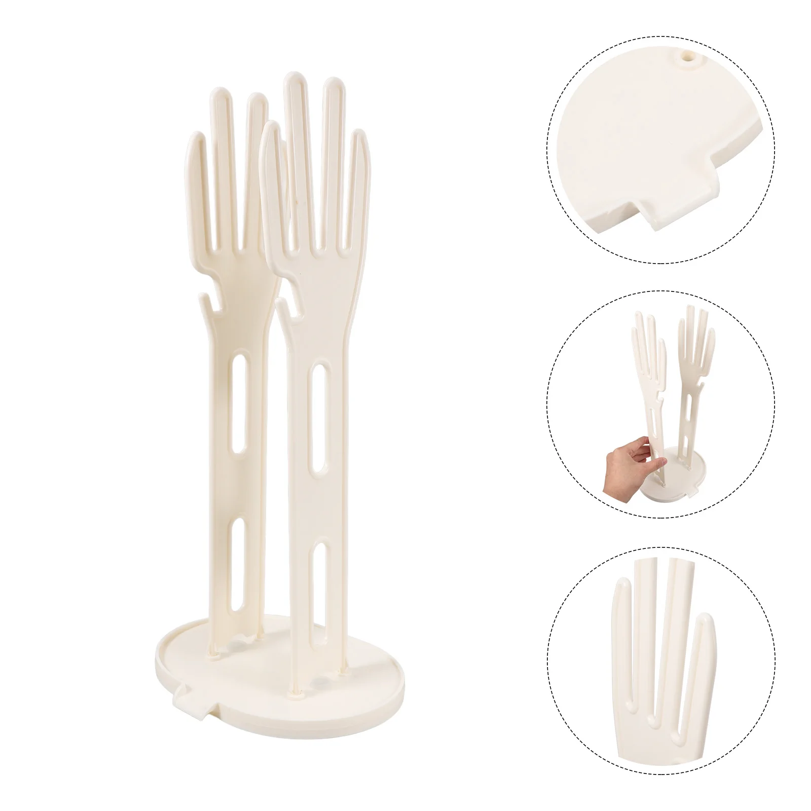 Detachable Kitchen Glove Holder Reusable Bag Dish Towel Drying Stand Suction Cup Base Pp Plastic Dishwashing Mitten Organizer