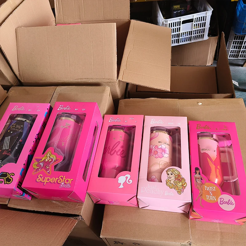 New Barbie Water Cup Bottle Handle Straw Lid Stainless Steel 40oz Vacuum Insulated Car Mug Stainless Steel Tibial Cup Gifts - Image 6