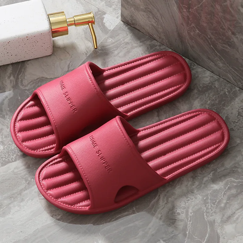 Men's Slippers for Women Summer Home Indoor Bath Non-Slip Home Bathroom Soft Bottom Home Couple Slippers for Men