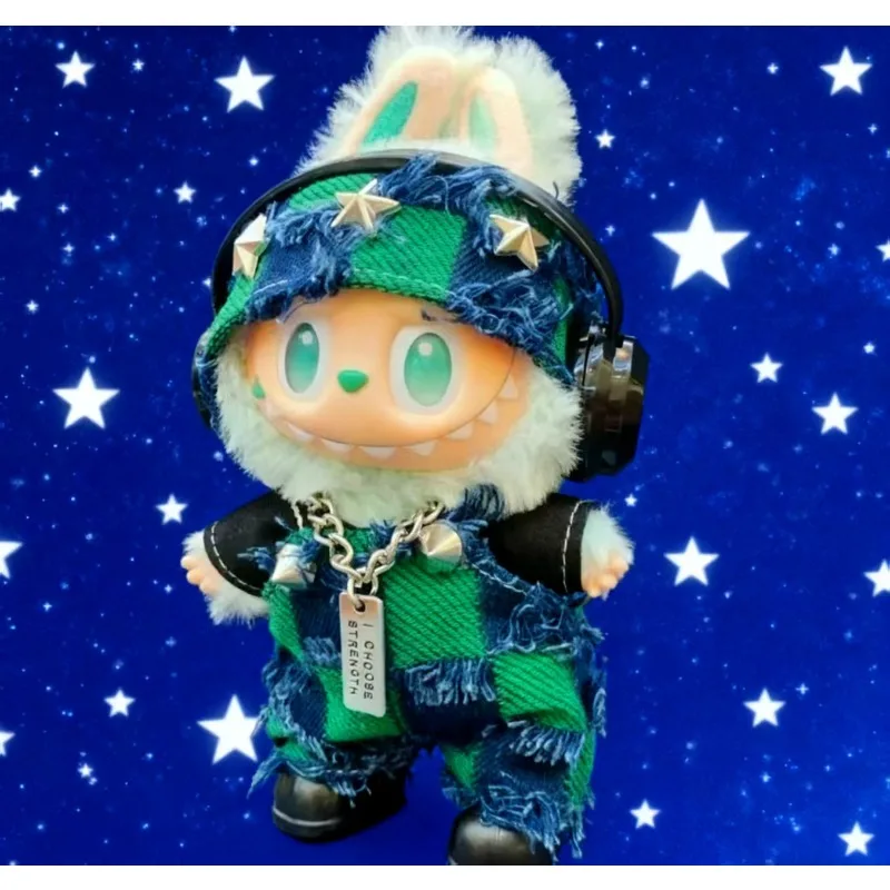 

Новинка 2025 года, высококачественная детская одежда высокого качества 17 см для 123, тканевая кукла, виниловый плюшевый костюм, сменный