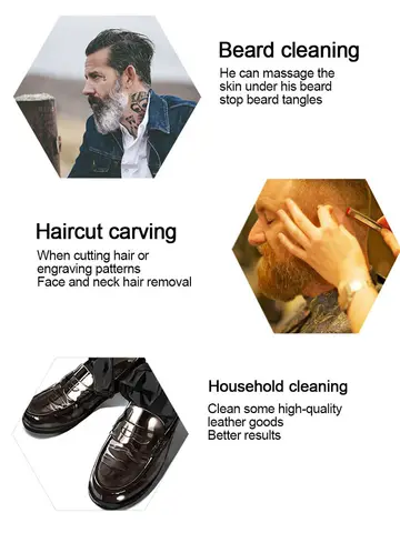 1PC Men Boar Bristle Hair Brush S/M/L Natural Wooden Wave Brush for Male Beard Hairbrush Dual-purpose Double-sided Beard Brush