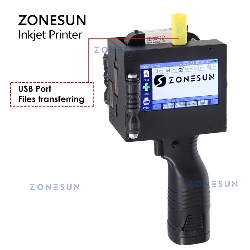 ZONESUN Inkjet Genggam Kecil 5Cm Printer Tanggal Produksi QR Logo Nomor Portabel Digital Multibahasa 25 Bahasa ZS-HIP508