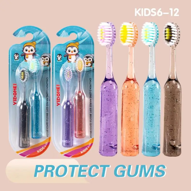 2 шт./компл., детская зубная щетка, мягкая щетина, щетки для отбеливания зубов для детей 3-12 лет, стоматологическая ручная зубная щетка для ухода за полостью рта