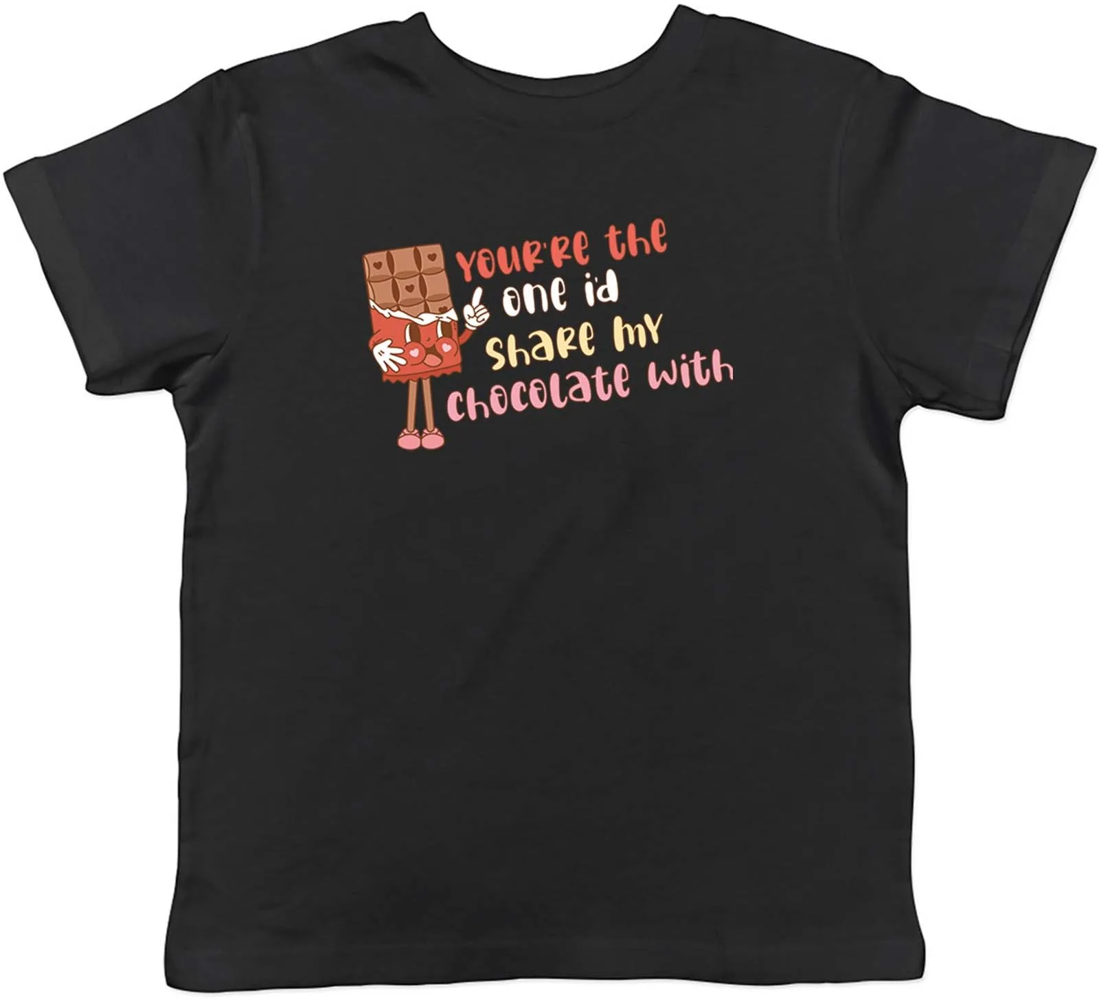 Valentines Day Kids T-Shirt You're The One I'd Share my Chocolate With Boys Girl