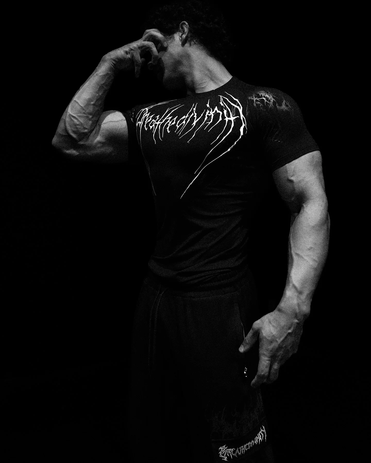 

Y2K Cyberpunk Spider Corpse T-Shirt Void Tech Compression Fit Men Streetwear Stretch Fabric Nightclub