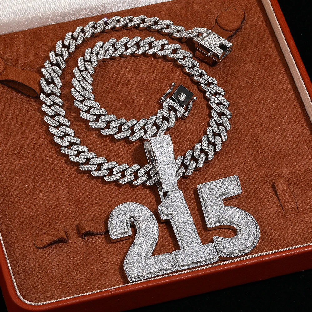 

Подвеска с буквами и номером на заказ, полностью покрытая 5A + CZ, блестящий кубический цирконий, личное ожерелье в стиле хип-хоп, ювелирные изделия в уличном стиле, рэпер, рок