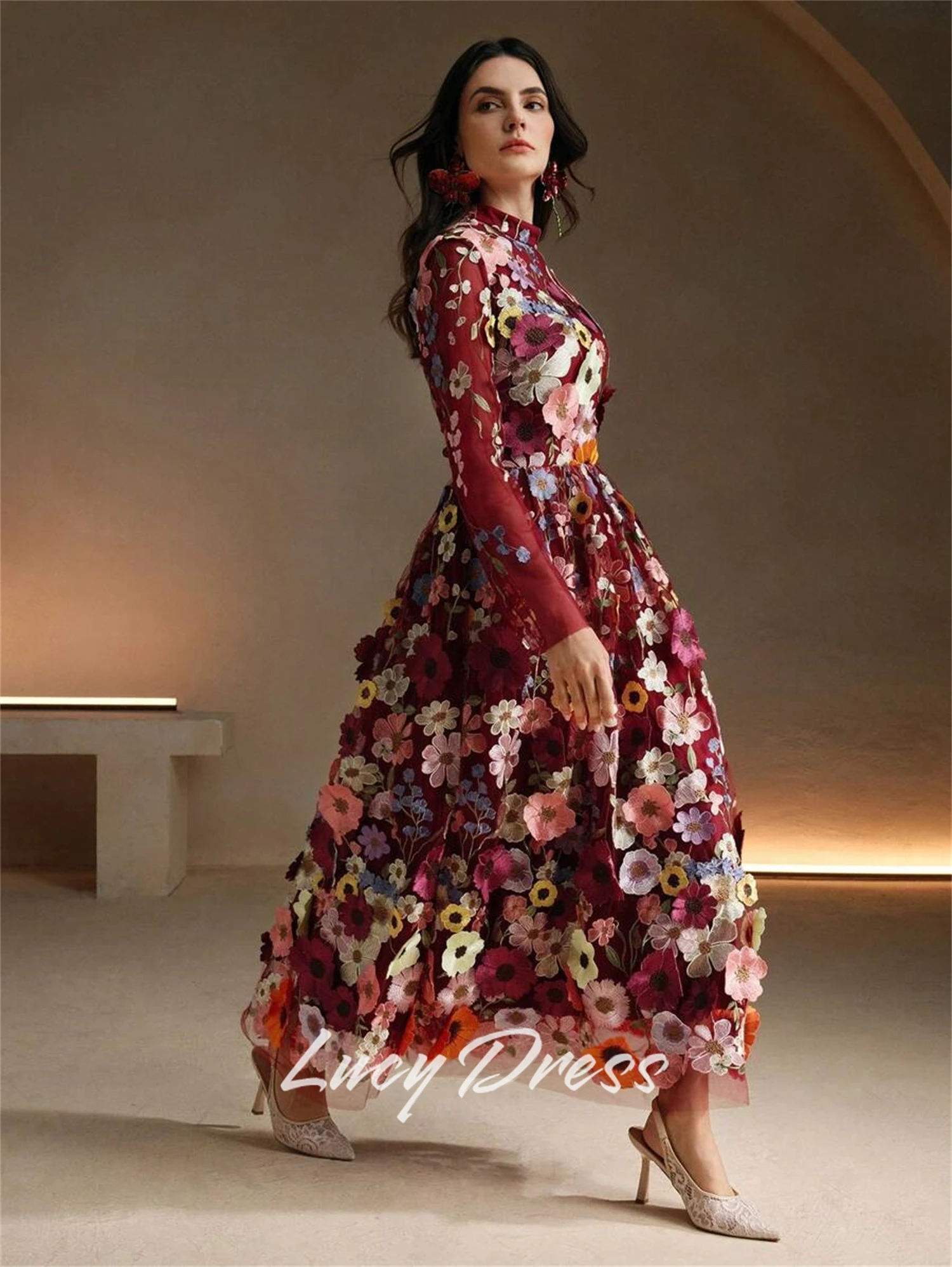 

Lucy Customized Sharon Happy Evening Dresses 2025 Woman Prom Dress Wedding Party Dresses Special Occasion Dress Flower Fabric