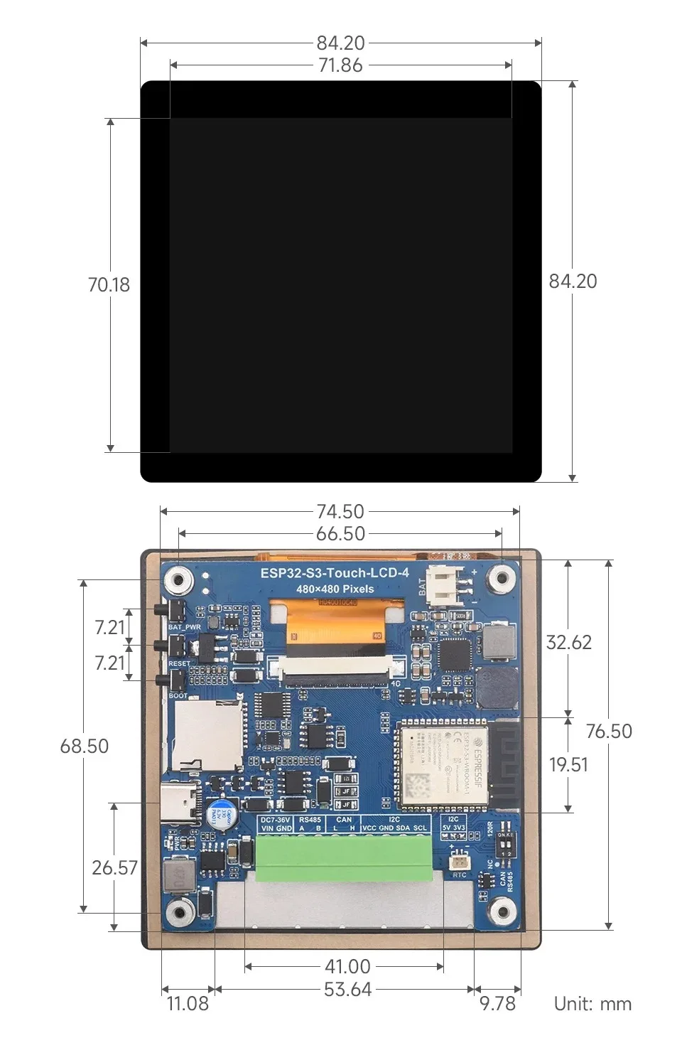 ESP32-S3 4-inch LCD touch screen development board support Wi-Fi and Bluetooth LVGL development Dual-core processor