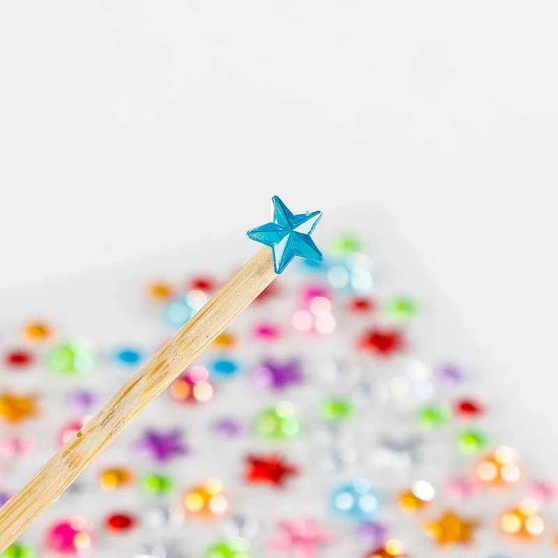 

Kids Stage Makeup Face Decal Crystal Acrylic Rhinestone Scrapbook Journal Stickers Self-Adhesive DIY Phone Diamond Decoration