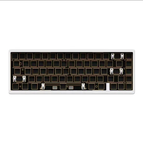 No switches keycaps 65% Wireless Three Mode Full Aluminum RGB Hot Swap QMK VIA Gasket Diy Aluminum Keyboard Kit